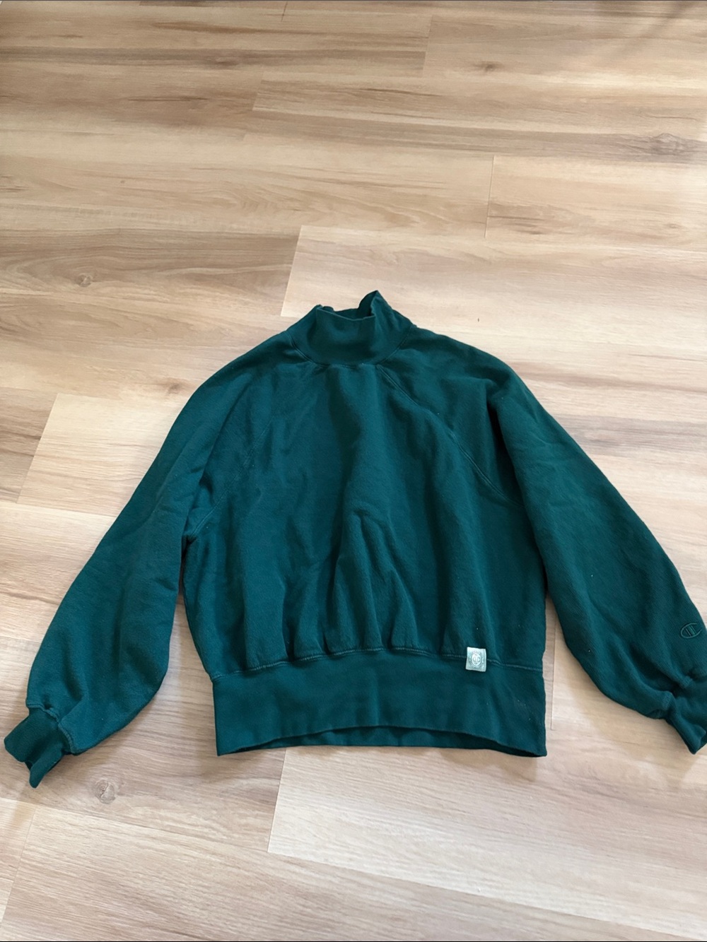 Champion Teal Green Mock Neck Sweatshirt